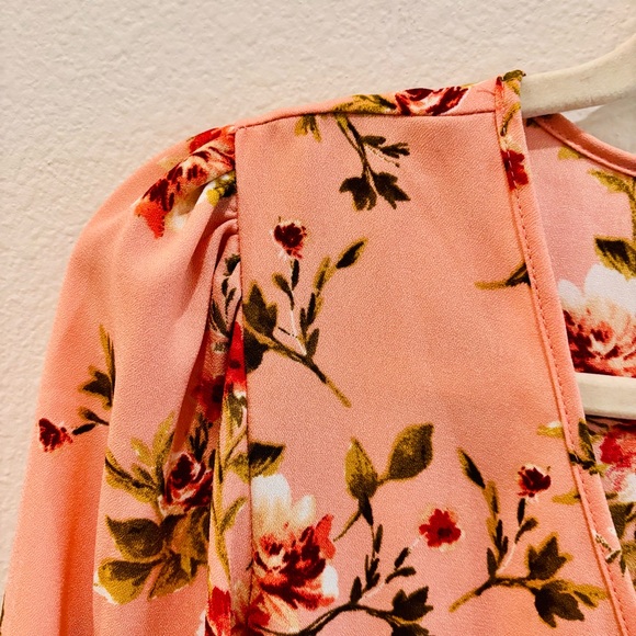 Xhilaration Pink Floral Faux Wrap Dress – XS - Picture 7 of 11